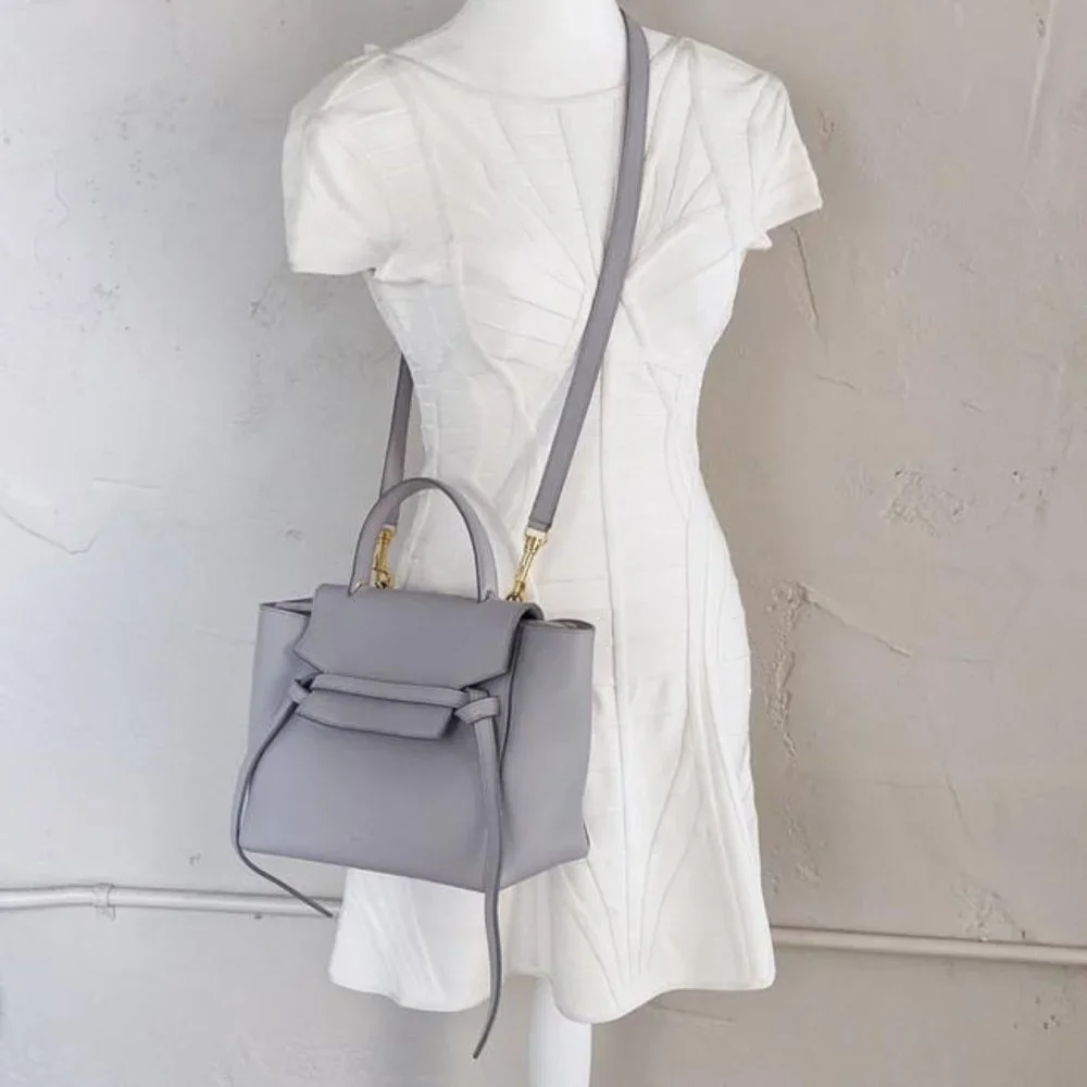 Celine Grey Grained Leather Micro Belt Bag Satchel - Picture 9 of 11
